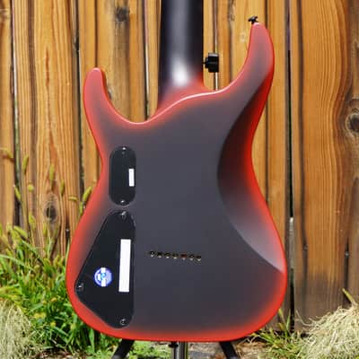 ESP LTD M-7HT Baritone Black Metal Black Red Burst Satin 7-String Electric Guitar image 8