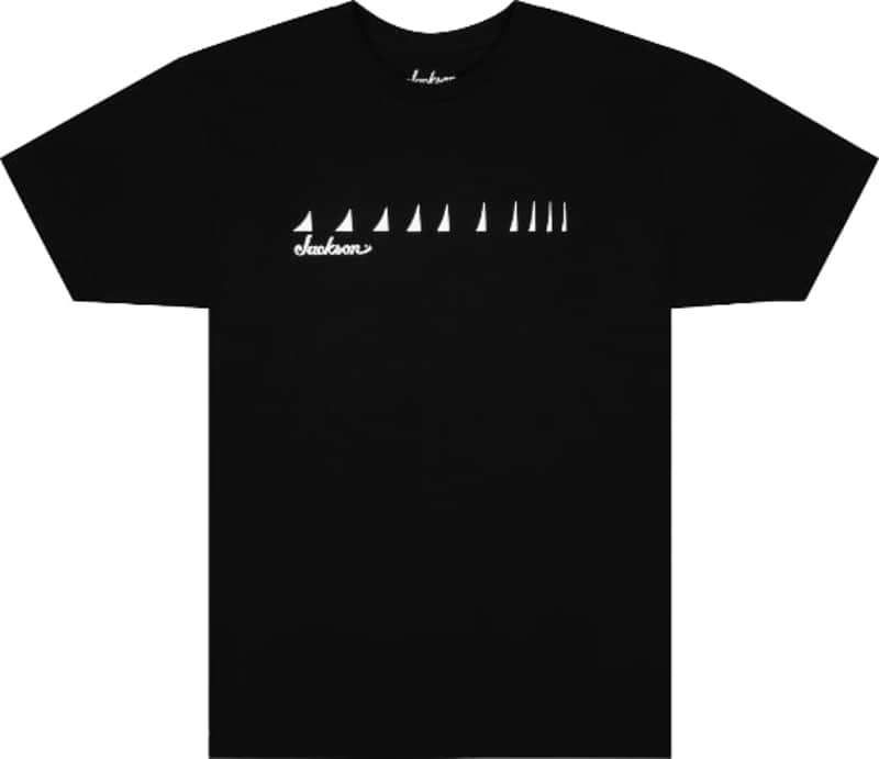 Jackson Guitars Shark Fin Guitar Neck Men's T-Shirt, Black, Medium (M) image 1