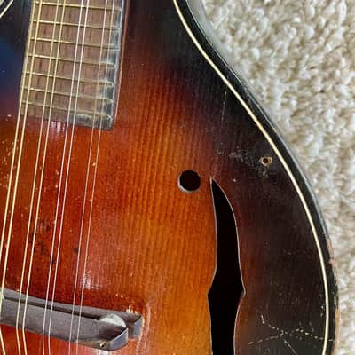 Vintage 1930's Marwin Strad-O-Lin A-Style Archtop Mandolin with gig bag image 8