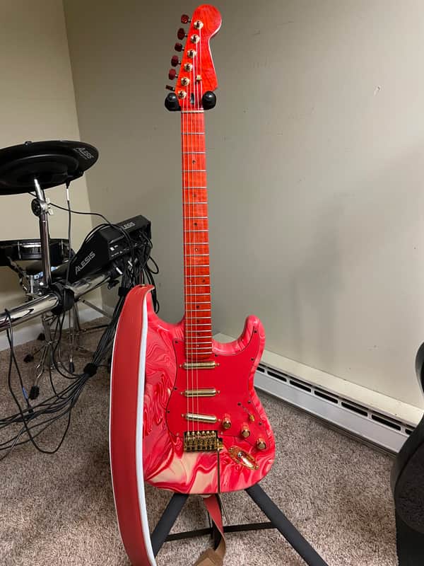 Various parts Strat style 2026 - Red swirl