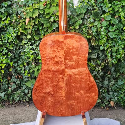 Wilhelm Guitars Quilted Bubinga Handmade Dreadnought Acoustic Guitar image 9
