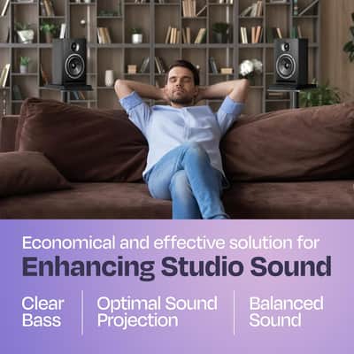 Studio Monitor Isolation Pads for 5-Inch Speakers – Premium Acoustic Foam Speaker Isolation Pads with High-Density Vibration Reduction for Studio Monitors, Bookshelf Speakers & Home Recording image 2