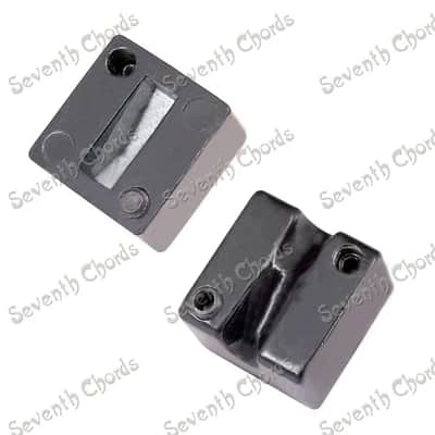4 Piece Black Headless Bass Guitar Bridge Saddles image 3