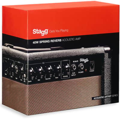 STAGG 40W RMS Acoustic Guitar Amplifier W/spring Reverb Plus 1x10" Speaker image 3