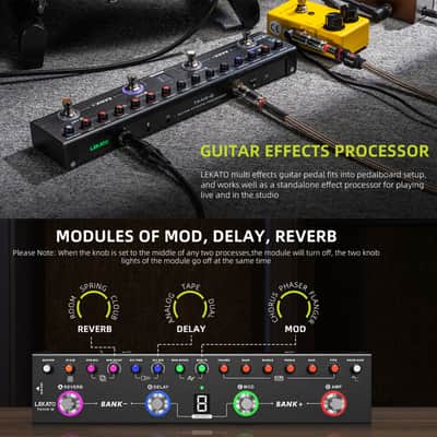 LEKATO Tank-G Multi Effects Electric Guitar Effect Pedal Guitar Effects Pedal with 36 Presets Editable 4 Modules Amp Chorus Delay Reverb image 5