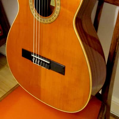 hand made solid cedar top vintage classical Spanish guitar new set up *bone nut and saddle* image 6