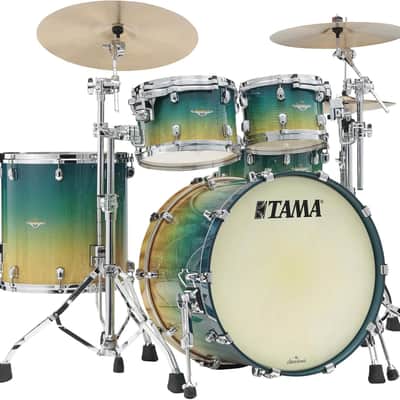 Tama Starclassic Maple ME42TZS 4-piece Shell Pack - Marine Shoreline Movingui Fade with Chrome Hardware image 1