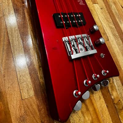 Hondo Alien Headless Bass 1980 Candy Apple Red image 2