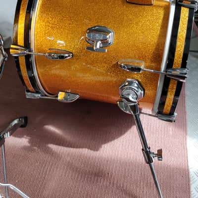 Vintage Eddie Ryan Custom fusion / bop shellpack – 10, 12, 13, 16, 20 in gold sparkle image 8