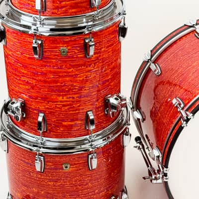 Ludwig Classic Maple Zep Styled CUSTOM Outfit 9x13 / /16x16 / 16x18 / 16x26" Drum Set - Mod Orange 50th Anniversary Reissue image 2