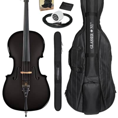 Glasser Carbon Composite Acoustic Electric 5-String Cello Outfit 4/4 size 2020s Black image 1