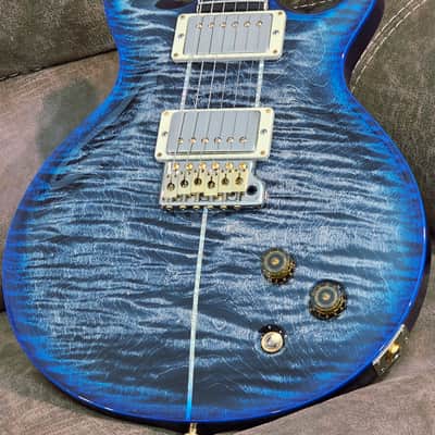 PRS (Mint) Santana Retro (One Piece Top) Quilted Maple 10-top 2022 - Charcoal Blue Burst image 3