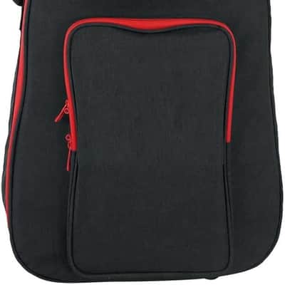 Padded Electric Guitar Gig Bag, Black/Red, Adjustable Neck Pad, Secure Strap, 0.4" Foam Padding, Water-Resistant, Front & Bottom Pockets, for Musicians and Travel image 1