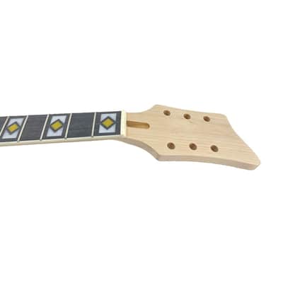 24.75" Electric Guitar Neck 24 Frets Maple Rosewood Unfinished Bolt-On Inlay image 7