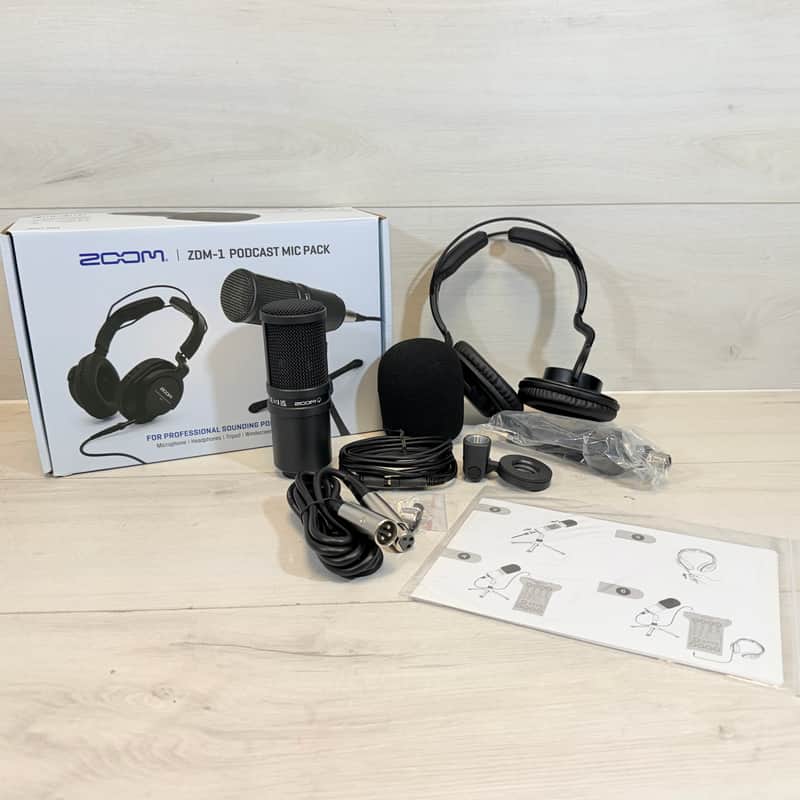 Zoom ZDM-1 Podcast Mic Pack Complete Bundle w/ Headphones, Stand, Cable – Like New 2025 image 1
