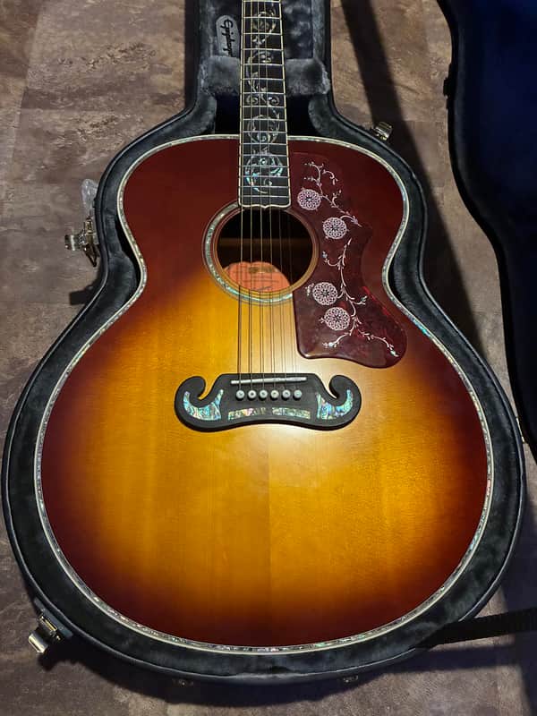 RARE Epiphone inspired by Gibson j-200 vine custom Burst image 1