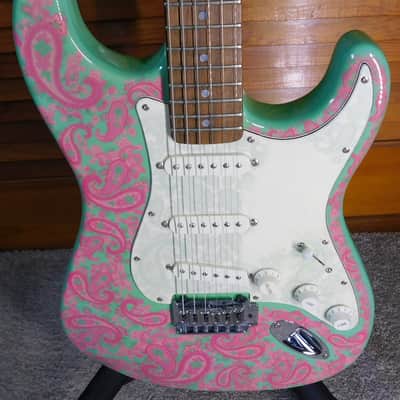 2006 Wilkins WRTS Pre-Production S-Style Electric Guitar  Pink Paisley ! image 2