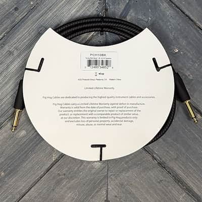 Pig Hog PCH10BK 10ft Black Woven Straight to Straight Instrument Cable image 4