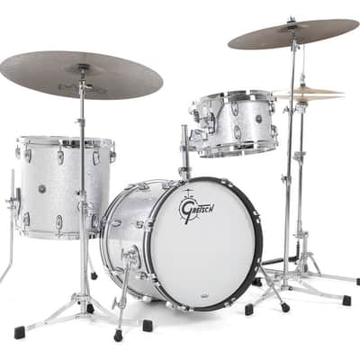 Gretsch GR808.037 GB-J483-012 Shell set USA Brooklyn 18" BD Sparkling Silver image 6