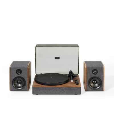 Crosley Nocturne 2-Speed Record Player With Speakers - Charcoal-NEW image 3