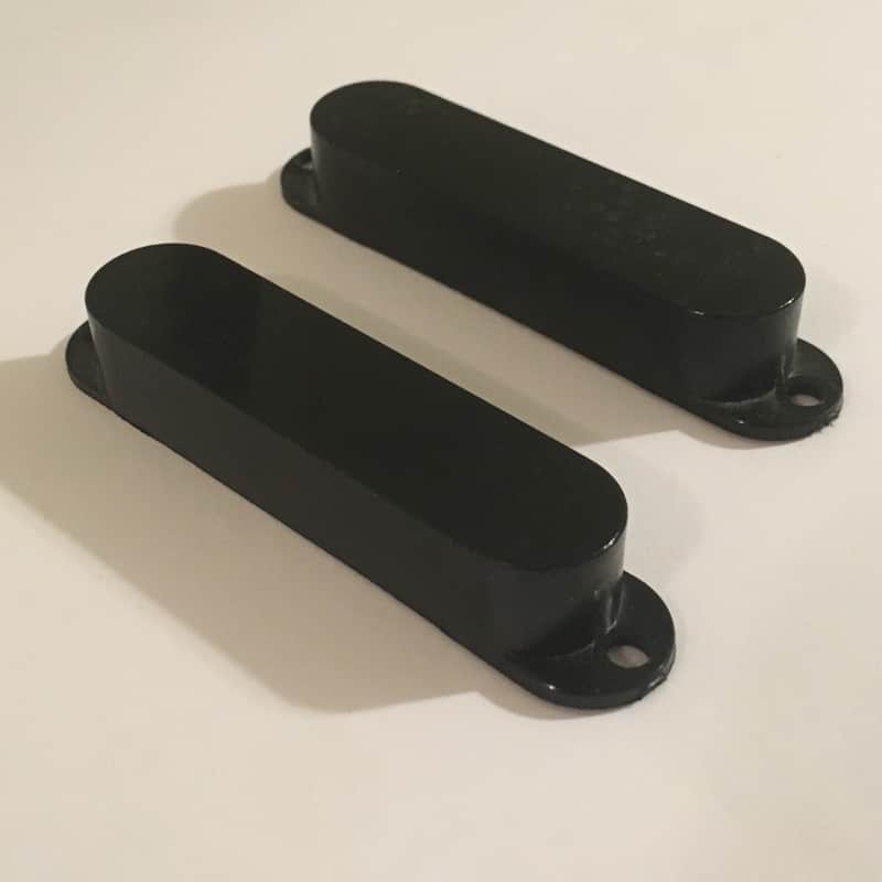 1966 Black Fender Duo Sonic Mustang Guitar Pickup Covers Relic USA Fullerton Era image 1