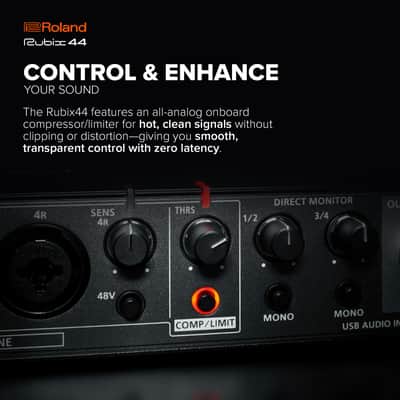 Roland Rubix44 4-In/4-Out USB Audio Interface | High-Resolution Audio | Record with Mics, Guitars, Keys & More | Compact & Durable Build | Compatible with Mac, PC & iPad | Expanded I/O Features image 2