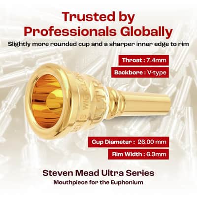Denis Wick Steven Mead Ultra Euphonium Mouthpiece Silver Plated 5880E-SM3U image 4