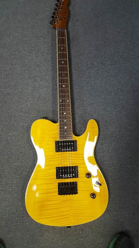 Fender Custom Telecaster Flame Maple Top Amber, 5lbs 11oz!! image 1