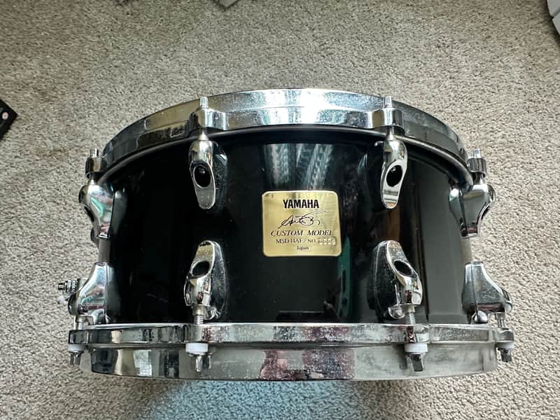 Yamaha MSD14AF Anton Fig Signature 14x6" Maple Snare Drum 2000s with die cast hoops - Black image 1