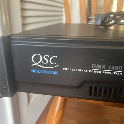 QSC RMX1450 1400-Watt Power Amplifier with IEC power cable, rack mount bolts/washers. Ex-Church image 2
