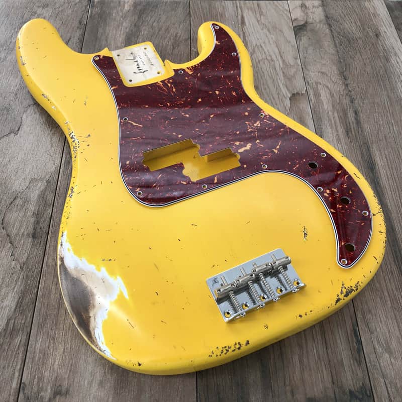 FRANCHIN Jupiter bass body Relic Aged Monaco Yellow 100% Nitro Lacquer Poplar Precision P-Bass Style Made in Italy - Stock piece #23660926 image 1