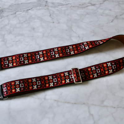 Tom's Vintage Straps Red  Woodstock  Guitar/Bass Hippie Strap 2026 image 2