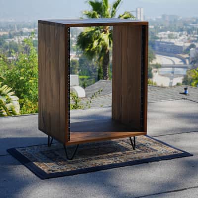 Immagine Handcrafted 14U Wood Studio Rack in Black Walnut - 9