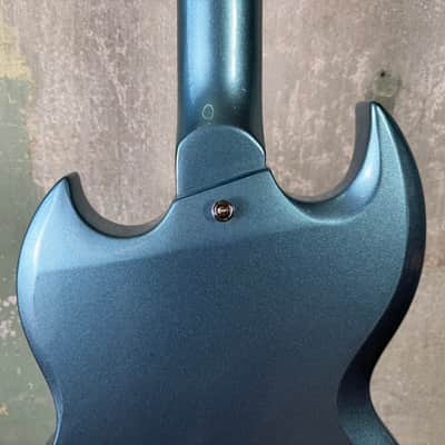 Vintage VS6V-GHB Reissue Series Double Cut with Vibrola Tailpiece - Gun Hill Blue image 9