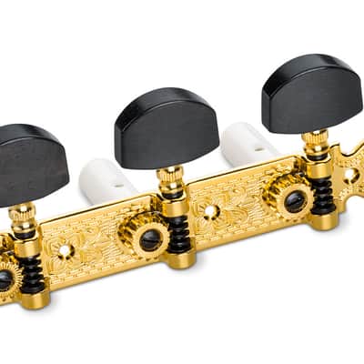 Schaller Germany 3x3 Classic Lyra Classical Guitar Tuners - Gold/Ebony image 1