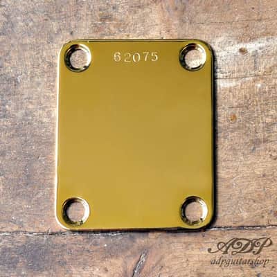 Gold Neck Plate with Serial Number for Strat Tele, P-J-Bass image 3