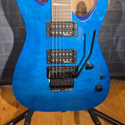 Jackson JS Series JS32Q DKA Dinky Archtop Amaranth Fretboard Transparent Blue image 5