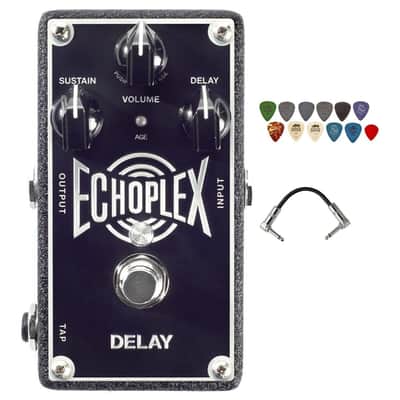 Dunlop EP103 Echoplex Delay Guitar Effects Pedal with Senor Patch Cables Bundle image 2