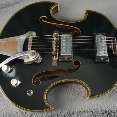 Firstman Liverpool Violin Guitar - Black - Hollow Body Japan image 6