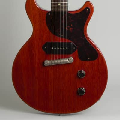 Gibson  Les Paul Junior Solid Body Electric Guitar (1958), ser. #7312, black tolex hard shell case. image 3