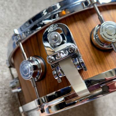 Like-New Fierce Drum Co., 13x5.5 Columbian Rosewood stave snare with all-DW hardware, Canopus and extra wires image 2