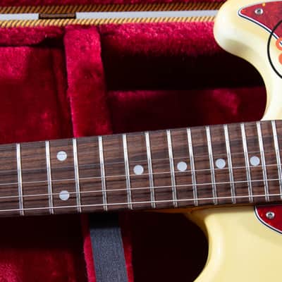 1991 Fender Japan MG69 ’69 Mustang Vintage White MIJ FujiGen Tweed HSC image 4
