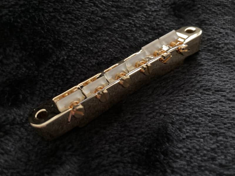 Gibson ABR-1  Gold Plated Bridge with Nylon Saddles for Hollow  Body, Semi-Hollow and Solid Body Guitars. image 1