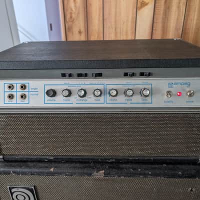 Ampeg SVT October 1969 head unmodded (one of six) - Black tolex Blue Line & 810 squareback cab w extra sextet 6146 image 2