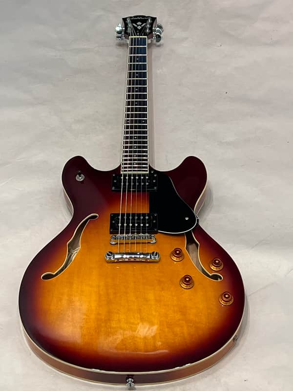 Washburn HB30TS Semi Hollow Body electric guitar made in Korea w case 2003 - Tobacco Sunburst image 1