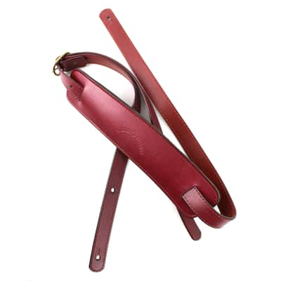 Walker & Williams C-18-BRD Bourbon Red Leather Vintage Slash Strap w/Deluxe Suede Pad Extra Long image 5