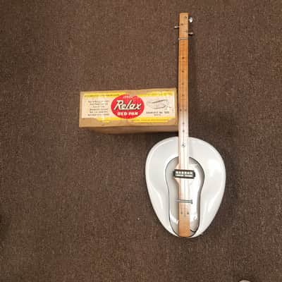 Snikle Bedpan Cigar Box Guitar 3 String Fretless Elec/Acoustic Slide Guitar 2017 Oak Neck image 3