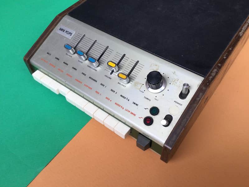 Univox SR-95 / Korg Minipops 7 - Analog Drum Machine 1970s - Black image 1