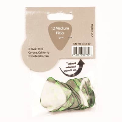 Genuine Fender® 351 Premium Picks, 12 pack, Green Moto 198-0351-871 image 3