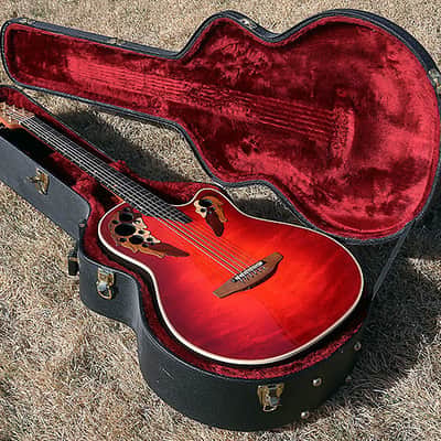 Rare 1997 Ovation Longneck DS-768 in Cherry Cherryburst image 11